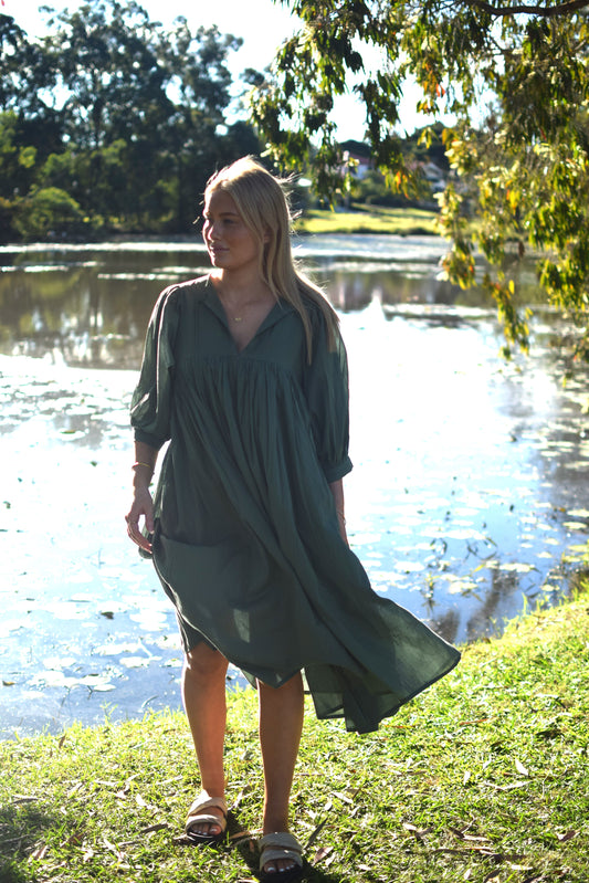 Lani Midi Dress - Sagewood