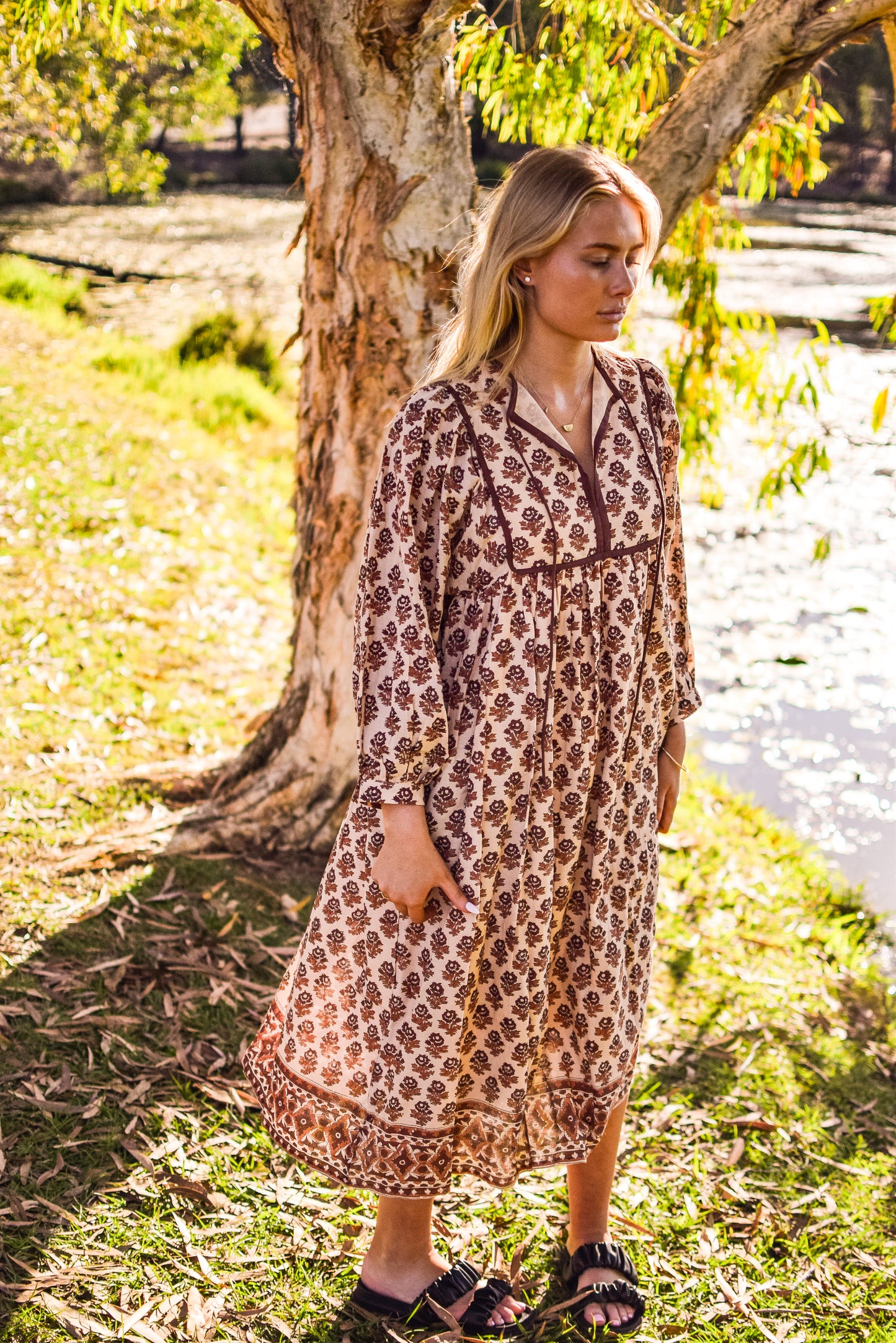 Anaya Midi Dress- Earth