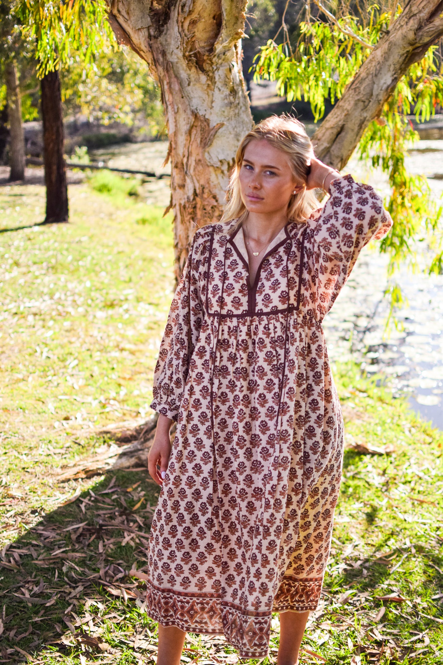 Anaya Midi Dress- Earth