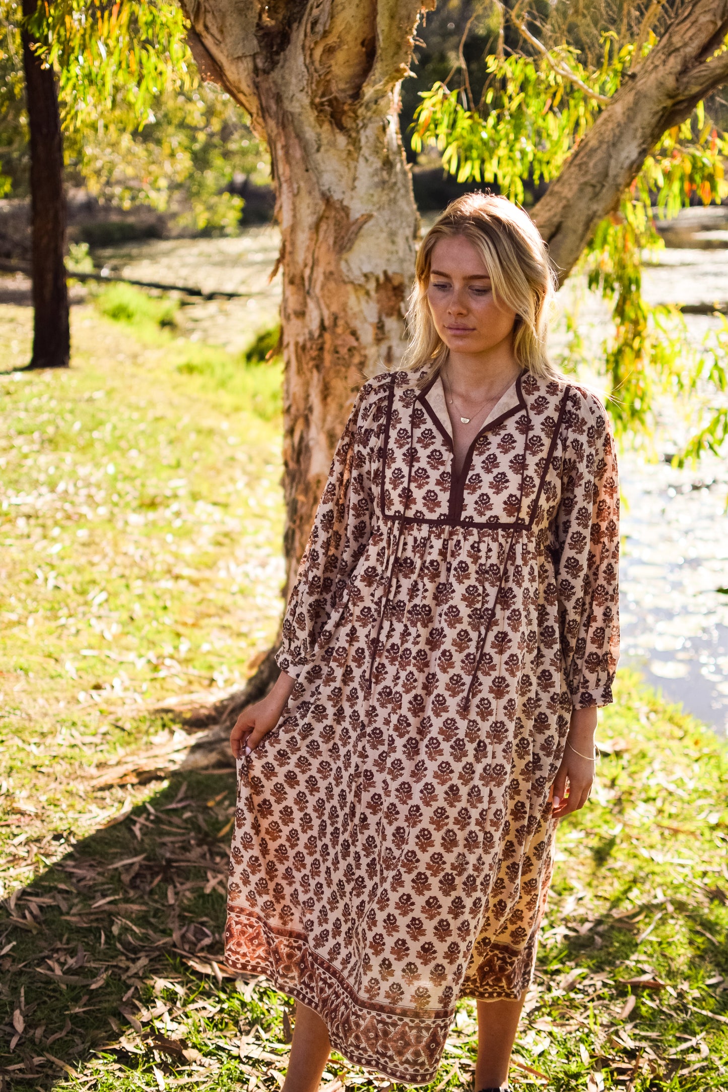 Anaya Midi Dress- Earth