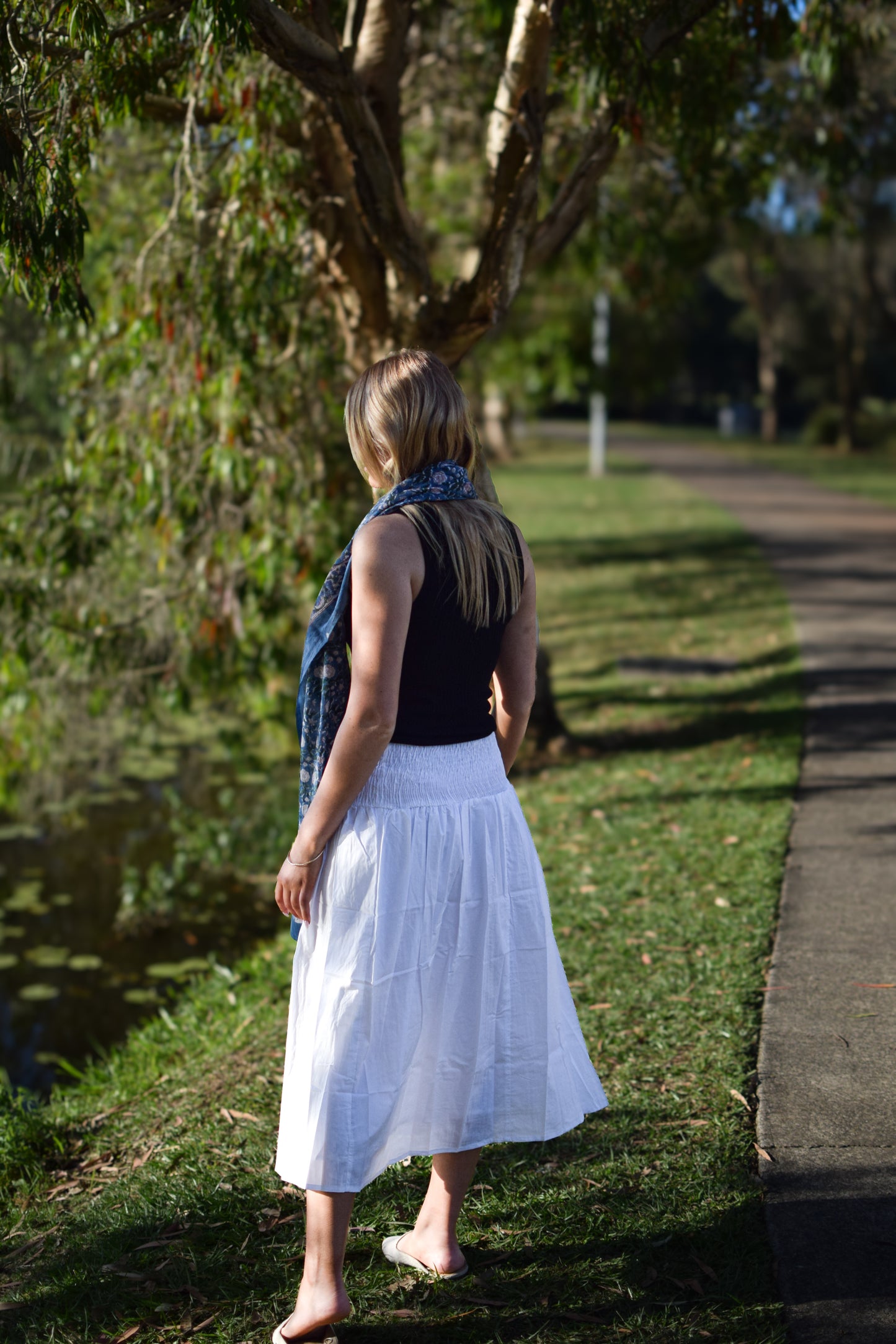 Nomad Skirt  Midi - Fresh White