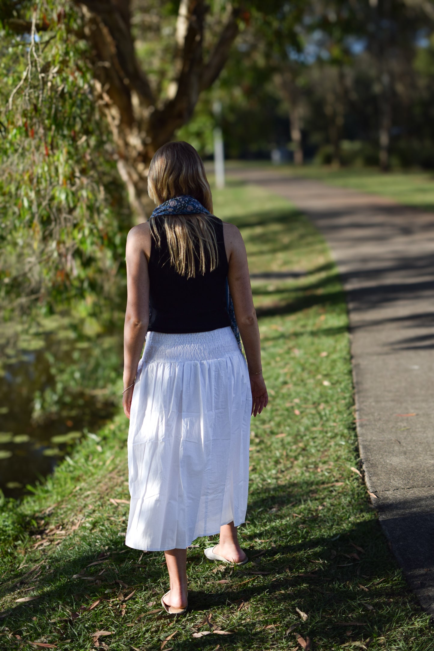 Nomad Skirt  Midi - Fresh White