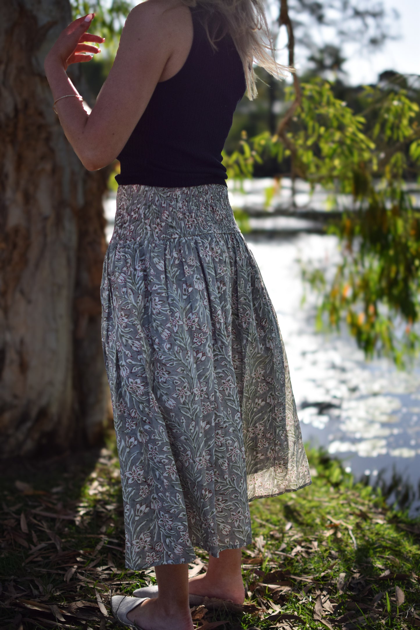 Nomad Skirt-  Grey Floral