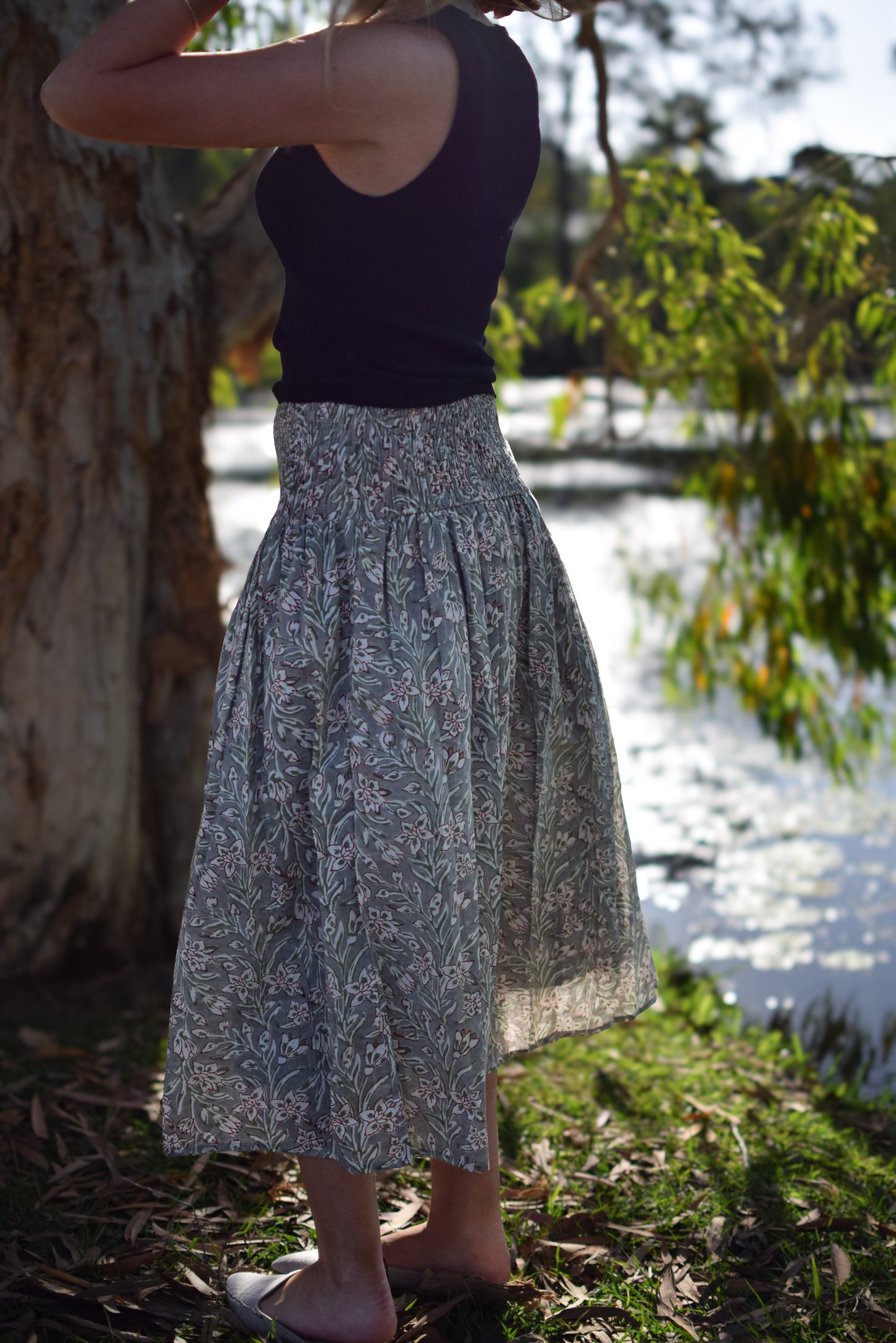 Nomad Skirt-  Grey Floral